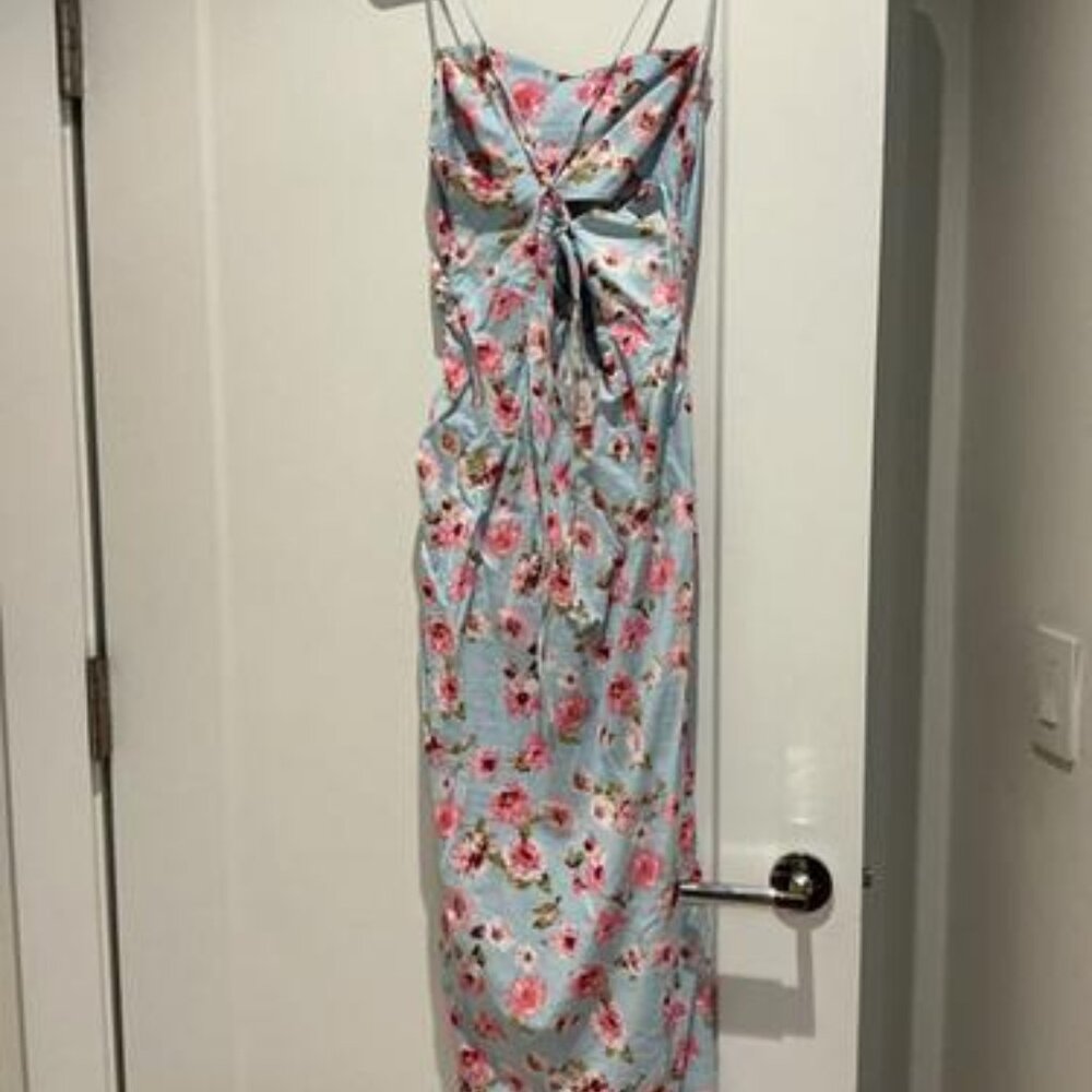 Zara Printed Linen Blend Corset Style Dress - New with Tags